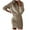 Beige, variant on Women's Winter Rib Knit Pullover Sweater Dress 2025 Fashion Solid Color Long Sleeve Hooded Bodycon Mini Dress