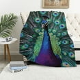 thumbnail image 4 of FCXZI Peacock Feathers Album Soft Flannel Blanket for All Seasons 40*50in, 4 of 7