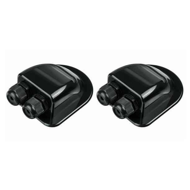 Scienceny Panel solar Caja de prensaestopas de entrada de cable doble Accesorios portátiles para autocaravanas Negro 2piezas