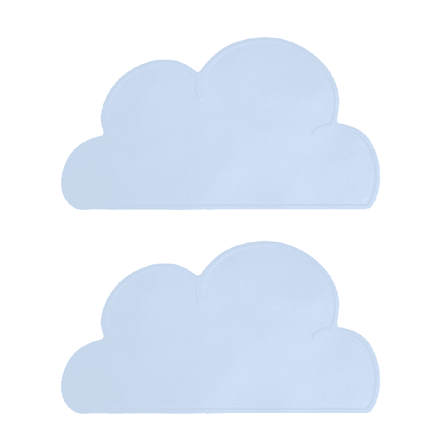 2 manteles individuales de silicona para niños con nubes, color azul claro (grueso). Adepaton CPB-DE-LYY1836-7
