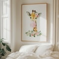 thumbnail image 5 of Giraffe, Jungle Animals, Safari Animals, Bubble Gum, Pink Flowers, Girl Nursery - Illustration Watercolor Animal Whimsical Floral Oak Framed Wall Art Print 12 x 16 inches, 5 of 12