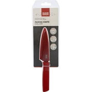 Kuhn Rikon Colori Non-Stick Straight Paring Knife with Safety Sheath, 4 inch, Red