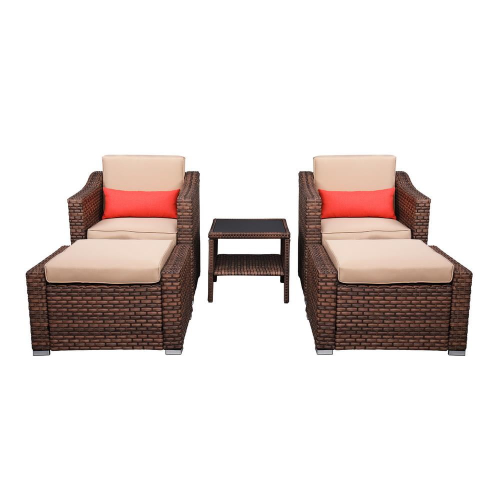 5 piece wicker patio set