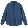 thumbnail image 5 of Men's Long Sleeve Tee Shirts Summer Collar Thin Style Solid Color Button Shirt with Pocket Casual Stylish Loose Lightweight Work Shirt, 5 of 6