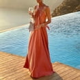 thumbnail image 6 of Womens Sleeveless Halterneck Dress Satin Maxi Dresses Holiday Evening Party Gown, 6 of 11