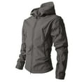 thumbnail image 4 of LTTVQM Men's Hooded Waterproof Jacket Camo Lightweight Soft Shell Outdoorcoat Hiking Travel Gray L, 4 of 4