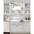 thumbnail image 3 of Bees Branches Swag Kitchen Curtains Sets for Windows 24 Inch Length, Farmhouse Spring Botanical Wooden Short Window Curtain Panels Swags Valances and Tiers 3 Piece Set for Cafe/Dining Room, 3 of 5