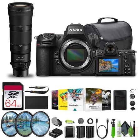Nikon Z8 Professional Full Frame Mirrorless 8K Video & Stills Hybrid FX Camera   EN-EL15C Battery   64GB Memory Card  Nikon NIKKOR Z 180-600mm F/5.6-6.3 VR Lens (Nikon Z)   More