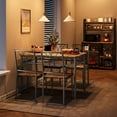 thumbnail image 4 of Zzistar 5 Piece Dining Table Chair Set, Metal Frame Wood Rectangular Dining Table with 4 Backrest ChairsB, 4 of 8