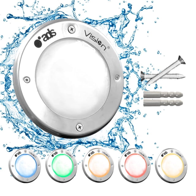 1 Lámpara LED Sumergible Para Alberca de nicho o sobreponer ADS SPA 50W 16CM Blanco