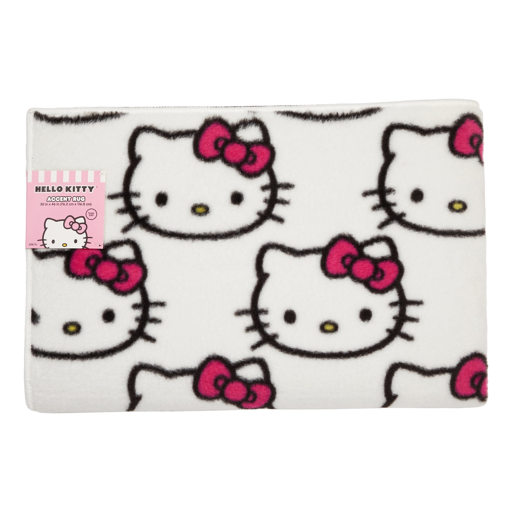 Hello Kitty Kids Faux Fur Accent Rug, 30 x 46, White
