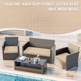thumbnail image 4 of Kimunuk 3 Piece Wicker Chair Cushions, Waterproof Patio Loveseat Chair Cushions Set for Outdoor Indoor Furniture, Sand, 4 of 6