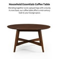thumbnail image 4 of Table Basse Ronde, Cadre en Bois X Base Table de Cocktail, pour Salon, Table en Bois Massif, Noyer Naturel, 4 of 5