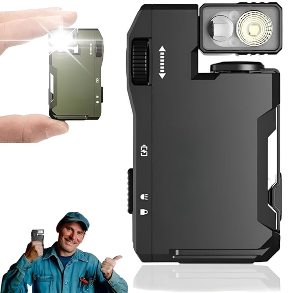 GJX G5 Rechargeable Edc Flashlight,New G5 Mini Flashlight,3 Modes 400 Lumens Edc Flashlight with Rgb,180°Rotation,Dual Light,Petite Flat Keychain Flashlight for Camping and Emergency