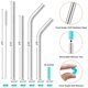 thumbnail image 2 of 1 Set- Stainless Steel Straw Set Silicone Mouth Portable Metal Straw Brush, 2 of 5