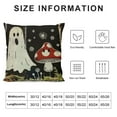 thumbnail image 5 of Qinduosi Halloween Pillow Covers Halloween Ghosts Mushroom Decor Pillowcase Black Holiday Farmhouse Throw Pillows Indoor Outdoor Couch Cushion Case for Home Sofa Decorations White, 5 of 5