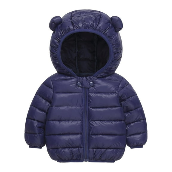 Kids Boy Winter Coat Kids Puffer Coat with Pocket Zip up Hooded Coat Long Sleeve Windproof Winter Down Coat Boys Jackets Size Bear ears 6-7 Years