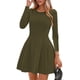 thumbnail image 1 of Vestido PRETTYGARDEN Mini Manga Larga Cuello Redondo Verde Militar M, 1 of 8