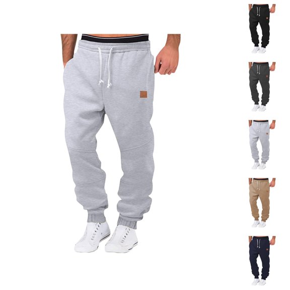 Men's Track Pants - Comfortable Breathable Sweatpants with Pockets and Elastic Waistband for Home & Lounge