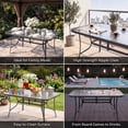 thumbnail image 6 of Pirecart Outdoor Glass Table with Umbrella Hole, Patio Dining Table for 6, for Garden, Balcony, Backyard, Poolside, Lawn, Gray, 6 of 8