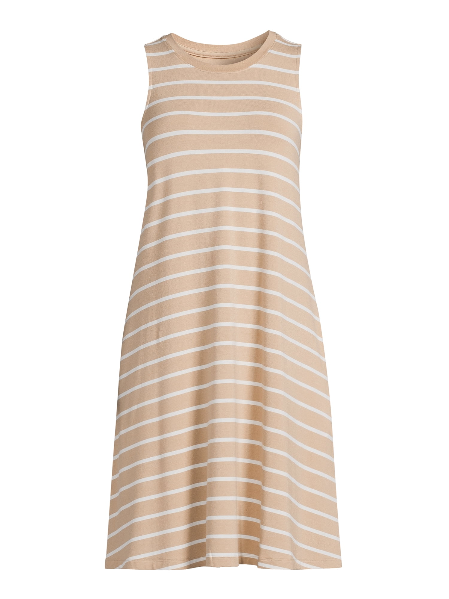 Time and Tru Women's Sleeveless Knit Swing Dress, Sizes XS-XXXL