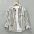 thumbnail image 2 of Camisas s Para Hombre Manga Larga Camisa de manga larga vintage de primavera y otoño para hombre, abrigo para hombre con cuello cuadrado a sueltas para (Black, L), 2 of 7