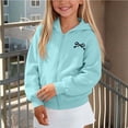 thumbnail image 4 of Cethrio Girls Zip up Hoodies Size 11-12 Years, Long Sleeve Printed Casual Lightweight Fleece‑Lined Girls Jackets Light Blue, 4 of 6