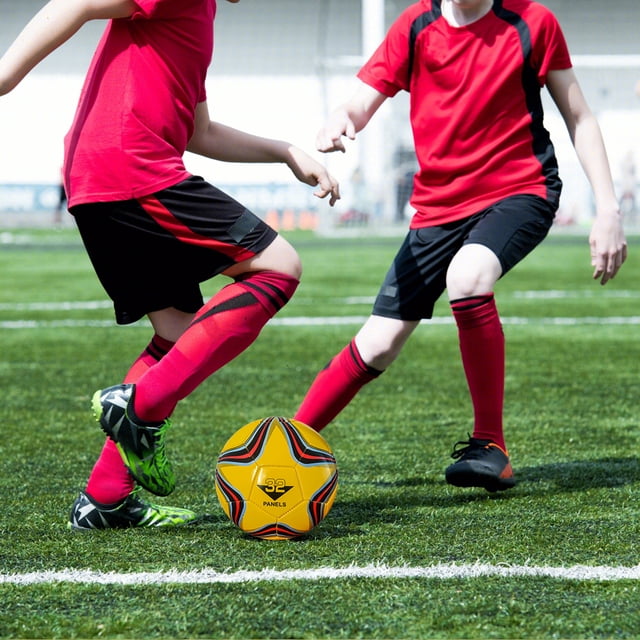 Langgg Ballon de Soccer Taille 5 Élasticité Exceptionnelle avec Rétention d'Air Fiable Durabilité Exceptionnelle Vert Élevé
