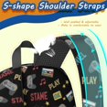 thumbnail image 5 of Game Controller Black Pattern 17" School Backpacks for Teens,Waterproof Oxford Fabric,S-Shape Padded Straps for School,Travel,Hiking,Camping, 5 of 6