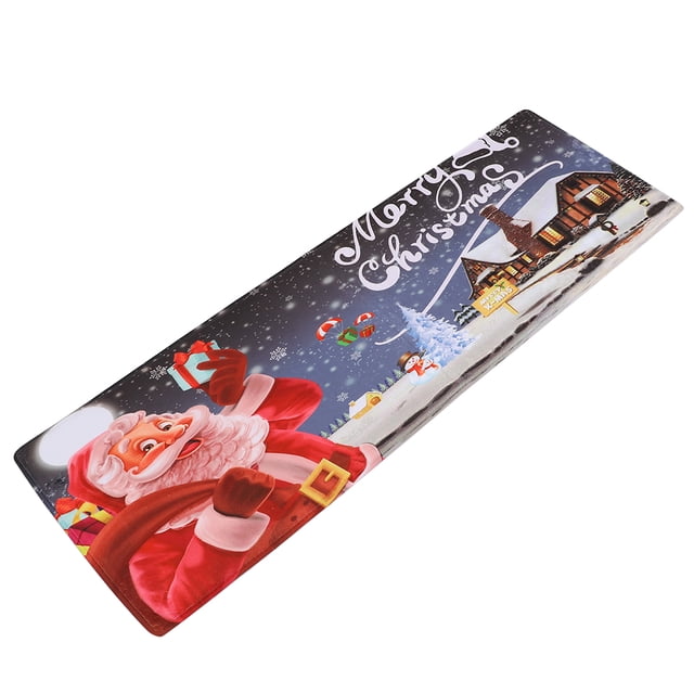 Rdeghly Santa Claus Pattern Doormat Flannel Floor Carpet Non-slip Mat Door Mat Home Decoration,Kitchen Floor Mat,Floor Mat
