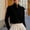 Black, variant on Women's Stand Collar Satin Long Sleeve Blouse – Minimalist Solid Color Elegant Top for Office & Formal Occasions Apricot,S