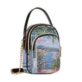thumbnail image 7 of FORMRS Crossbody Bag for Women Quilted Travel Shoulder Cell Phone Purse with Chain Strap Handbag, Blue Floral Window, 7 of 7