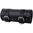thumbnail image 2 of Bolsa para horquilla de motocicleta, bolsa de herramientas de cuero PU, bolsa para manillar, bolsa con ruedas de almacenamiento delantera y trasera para motocicleta (negro) JFHHH pequeña, 2 of 5