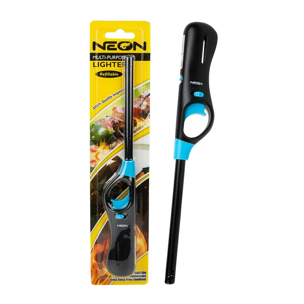 Neon Multi Purpose Refillable Lighter Black And Blue 855553008078