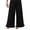 Black, variant on DOKOTOO Women Wide Leg Jeans High Waisted Stretch Denim Elastic Waist Ruffle Hem Flare Pants Vintage Loose Fit High Rise Baggy Jeans