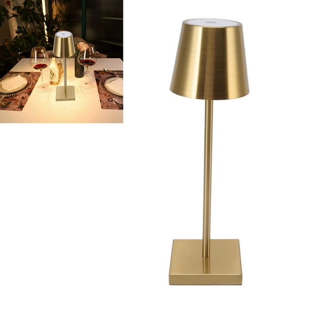 Lámpara Táctil LED Lámpara de Mesa Inalámbrica Portátil 3 Niveles de Brillo Batería Recargable Regulable Lámpara de Escritorio con Base de Metal Luz Nocturna para ANGGREK Otros