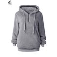 thumbnail image 5 of PULLIMORE Womens Fuzzy Fleece Hoodie Sweatshirt Oversized Zip Up Hoodies Sherpa Hooded Pullover with Pockets (2XL, Gray), 5 of 7