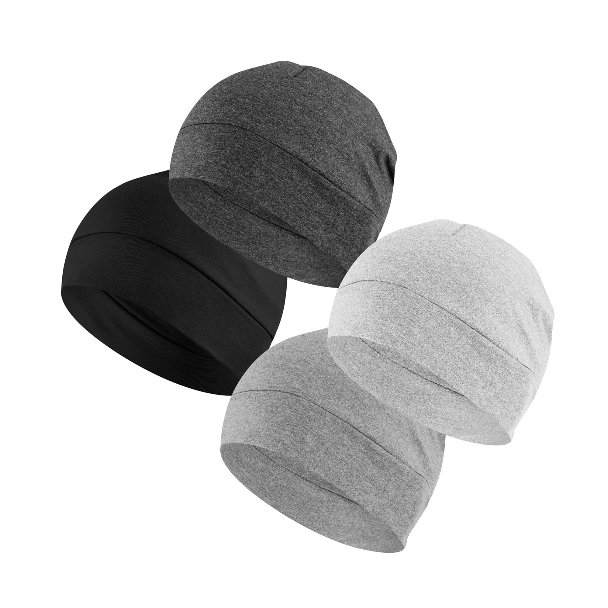 Headshion Cotton Skull Cap 4pcs Thin Cancer Chemo Hat Beanies for Men
