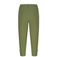 thumbnail image 7 of LADIGASU Man Solid-Color Loose Casual Pocket Cotton-Linen Elastic-Waist Drawstring Split-Leg Full Length Pants, 7 of 7