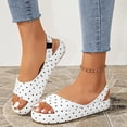 thumbnail image 6 of Samdudou Slingback Sandals for Women Open Toe Flatform Wedges Retro Polka Dot Print Wide Single Band Slip On Casual Summer Beach Vacation Everyday Stylish Footwear, 6 of 9