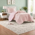thumbnail image 5 of Reversible Pink Floral Chenille Bedding Set with Flower Pillow Twin Size, 5 of 8
