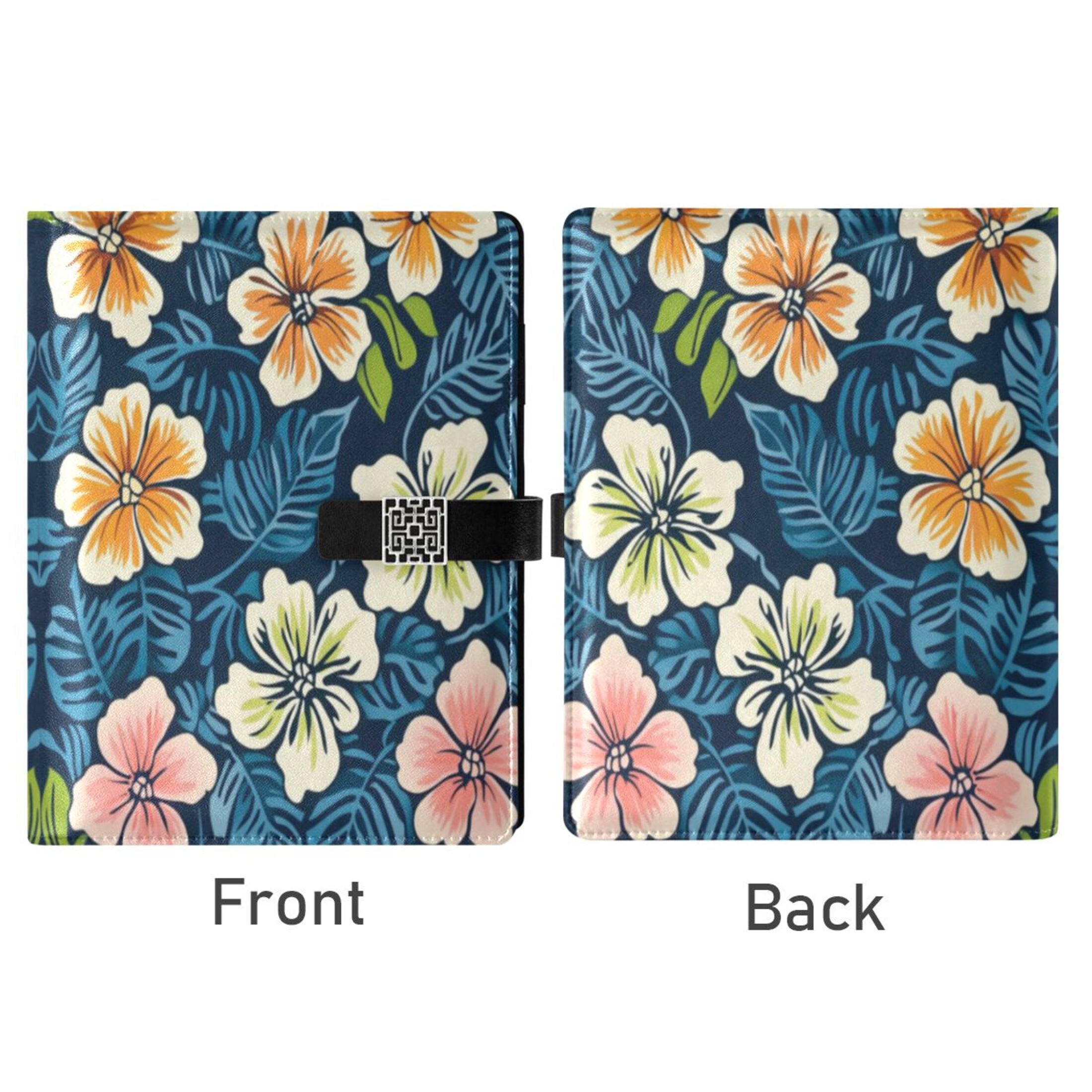 Leather Planner Leather Notebook Notebook Journal Binder Design Pen Pocket Design Convenient for Storage Hawaiian Flower Cartoon
