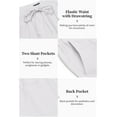 thumbnail image 6 of COOFANDY Men's 2 Pieces Cotton Linen Set Long Sleeve Henley Shirts Casual Beach Pants With Pockets Summer Yoga Outfits, 6 of 6