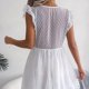 thumbnail image 5 of Vestido De Las Señoras Vestido elegante de lunares Jacquard de verano para mujer Vestidos con cuello en V para cóctel Cgtredaw para Mujer Blanco T S, 5 of 7