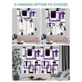 thumbnail image 4 of Purple Black Geometric Tie Up Curtains for Windows 45 Inch Length Balloon Curtains Kitchen Adjustable Balloon Window Shade Minimalist Stripes Abstract Art Tie Up Bathroom Curtain Window 42"x45", 4 of 6