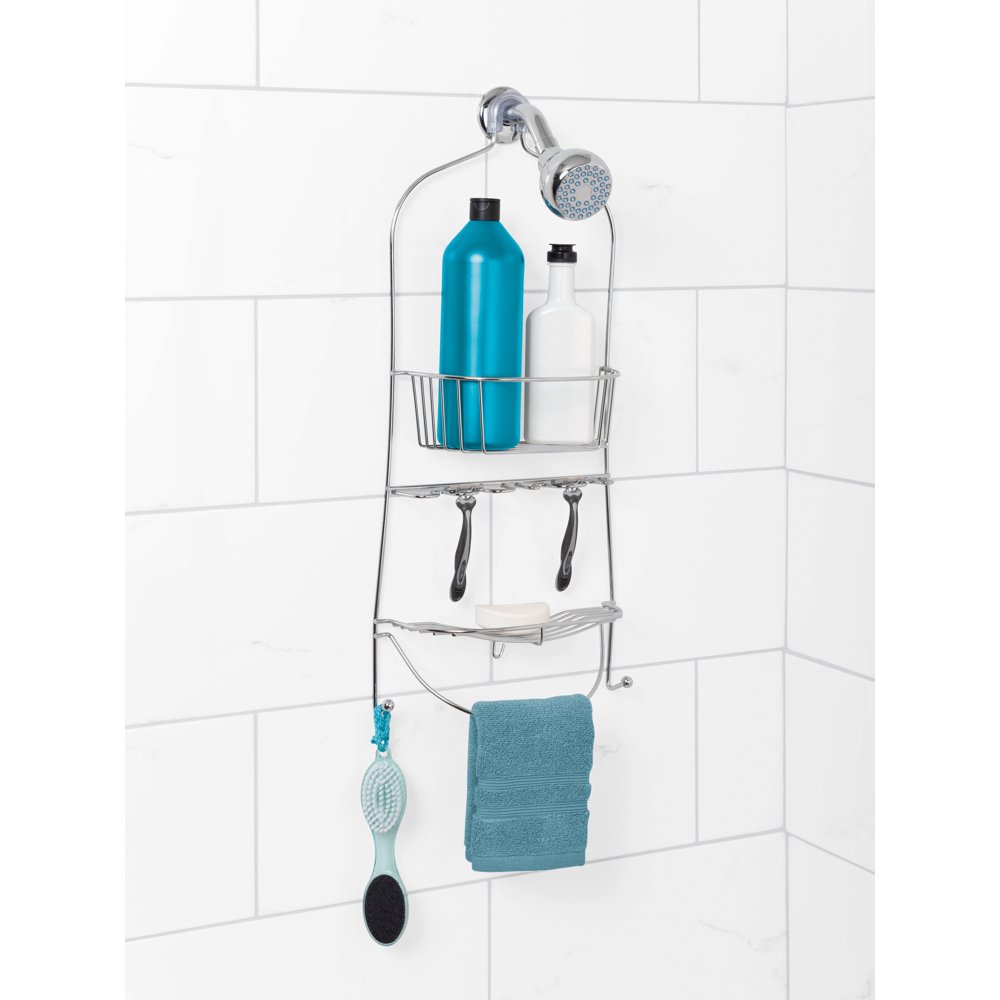 Zenna Home overtheShower Caddy with 1 Shelf, Chrome