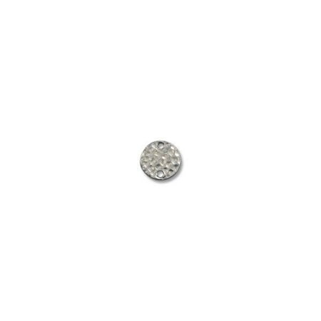 - Link - Round Hammered 11mm Pewter Bright Rhodium Plated (1-Pc)