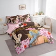 thumbnail image 3 of Feelyou Kawaii Pink Cowgirl Bedding Comforter Set 7pcs, Tribal Texas Stars King Bedding Sets, Western Cactus Plant Reversible Bed Sheets, Luxury Bedroom Decor, 3 of 7
