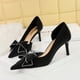 thumbnail image 5 of Zapatos de boda de tacón alto y delgado para mujer, de boca baja, puntiagudos, sexys, de moda, con elástico, zapatos individuales, zapatos clásicos para mujer, 5 of 5
