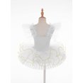 thumbnail image 6 of TiaoBug Kids Girl Ruffle Flying Sleeve Ballet Tutu Dress Ballerina Costume Dancewear, 6 of 7